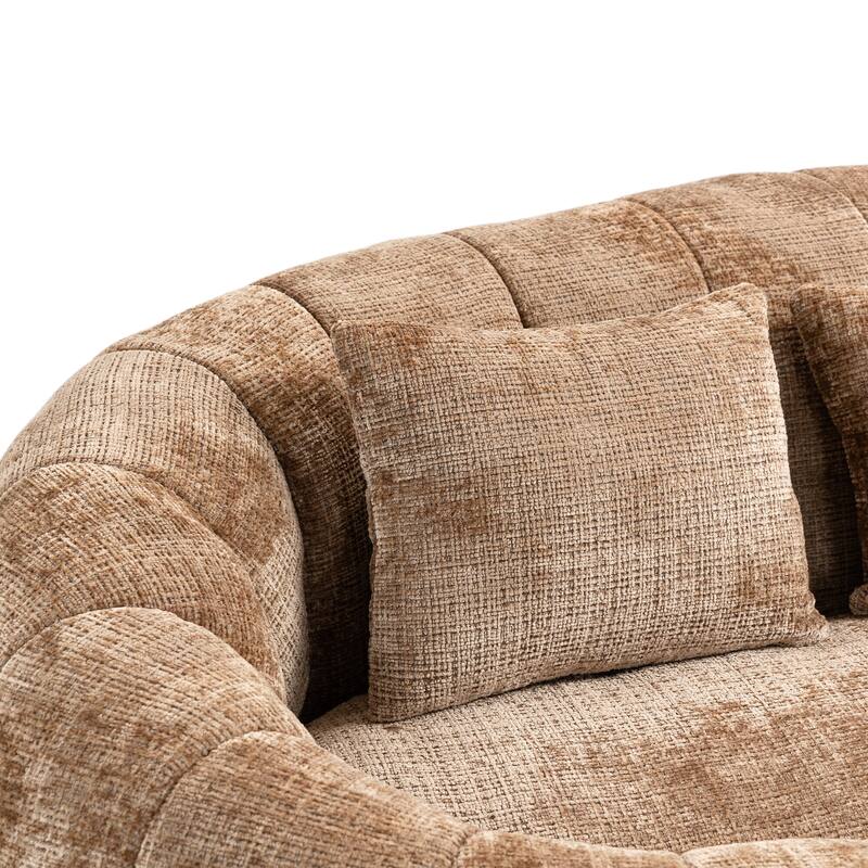 Bean Bag Sofa Lazy Sofa with High Back, Coffee Chenille, for Indoor & Outdoor Use
