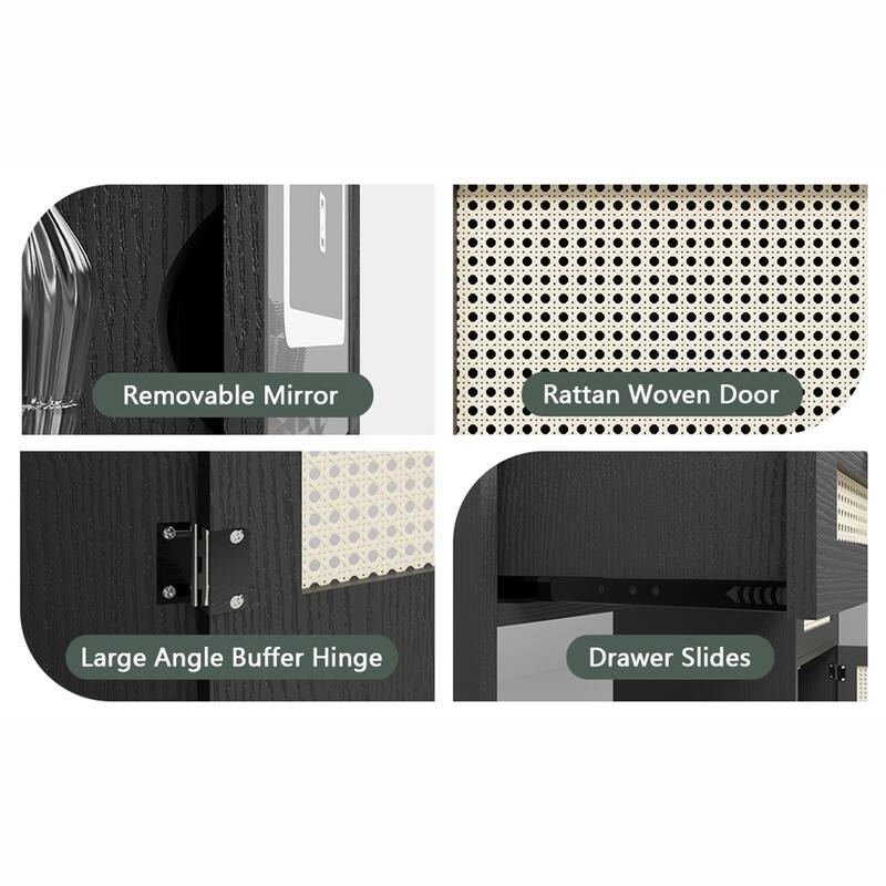 Makeup Vanity Desk with Lights in 3 Colors & Openable Mirror