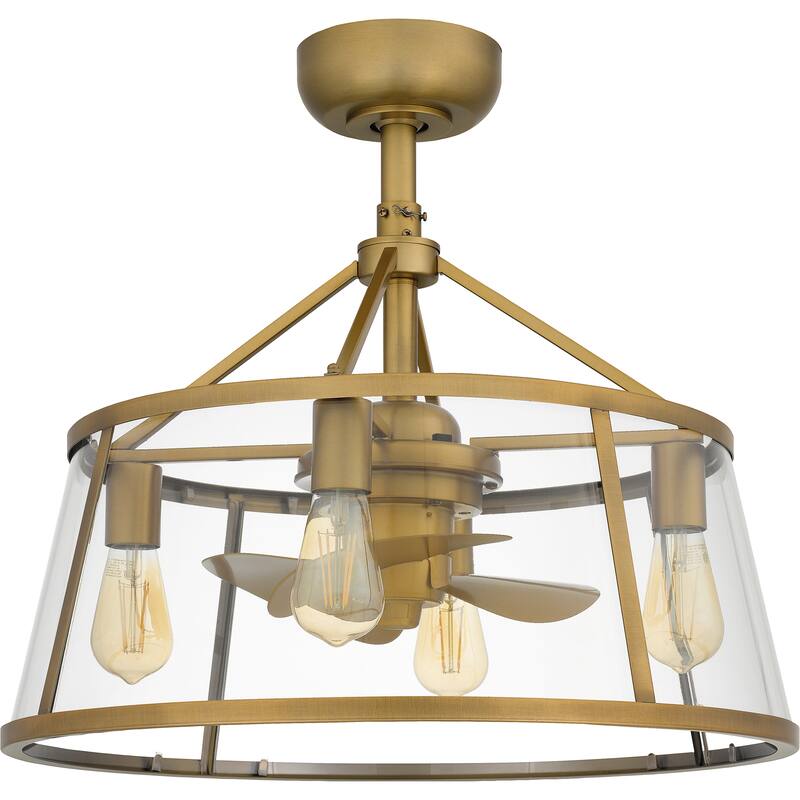 Barlow 4-Light Weathered Brass Fan Light - Weathered Brass