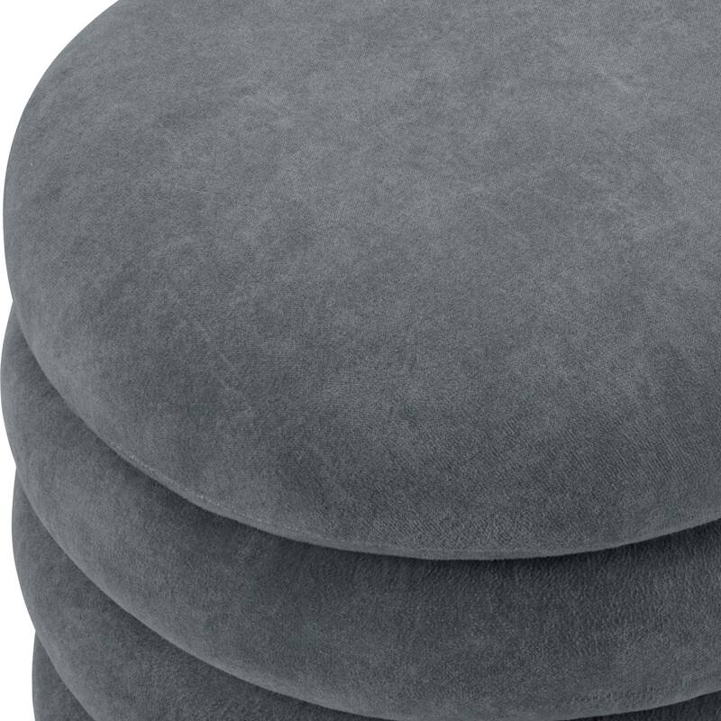 MCombo Storage Ottoman Bench, Upholstered Fabric End of Bed Bench with Storage, 47-inch Oval Footstool W495