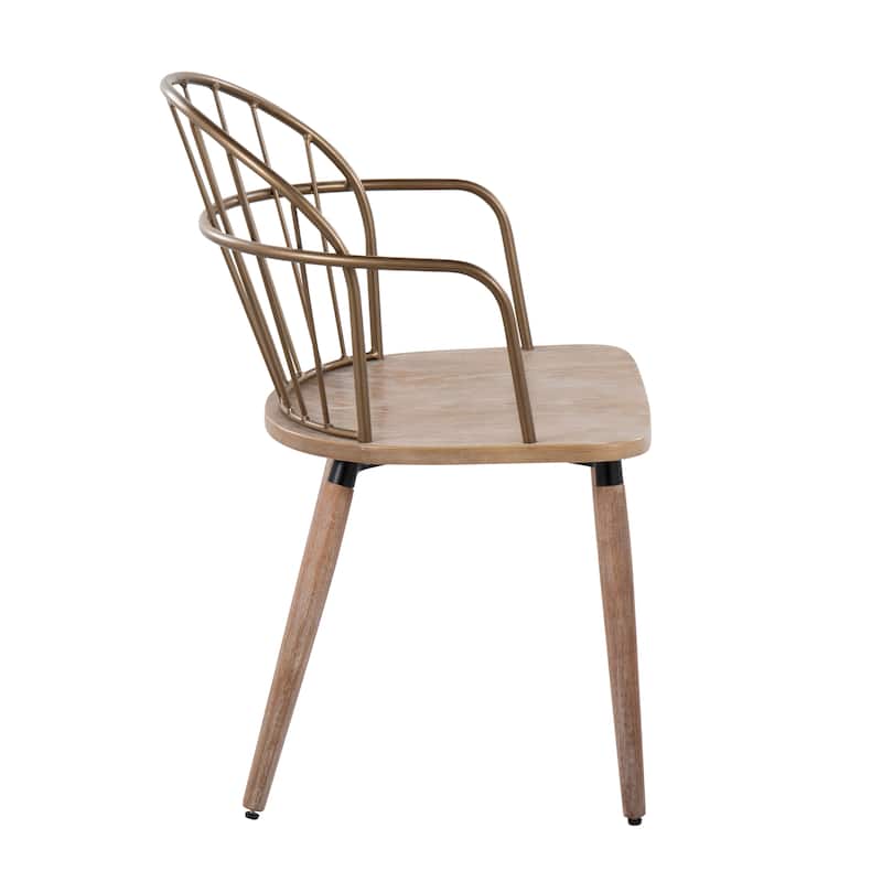 Carbon Loft Ellul Industrial Chair in Dark Walnut Wood and Black Metal