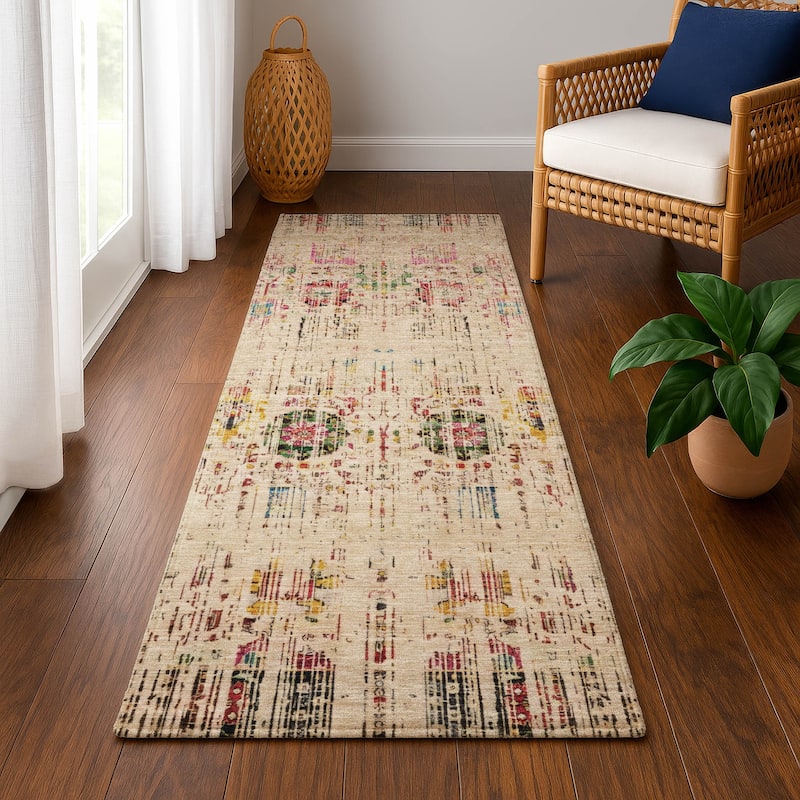 Premium Washable Super Soft Vintage Boho Mayfield Rug - Beige - 2'3" x 7'6"