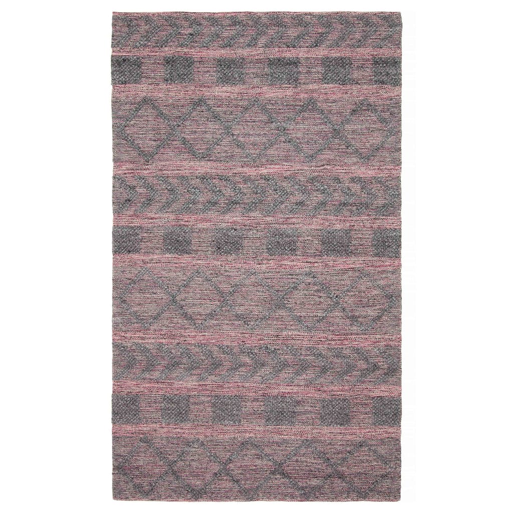 ECARPETGALLERY Braid weave Sienna Dark Grey Wool Rug - 4'11 x 8'4