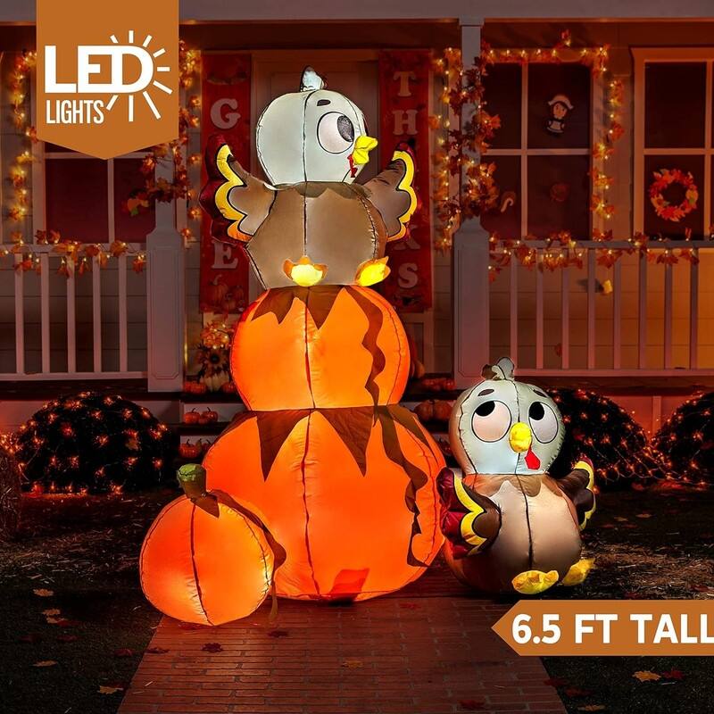 6FT Inflatable Turkey and Pumpkin Set
