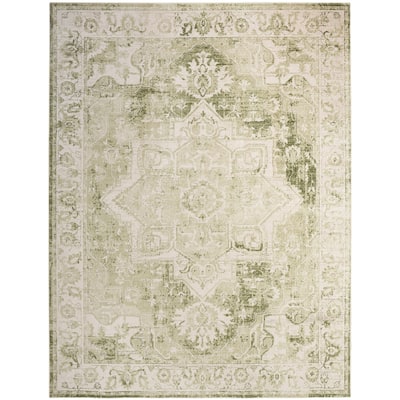 Nourison Abby Machine Washable Indoor only Persian Floral Area Rug.