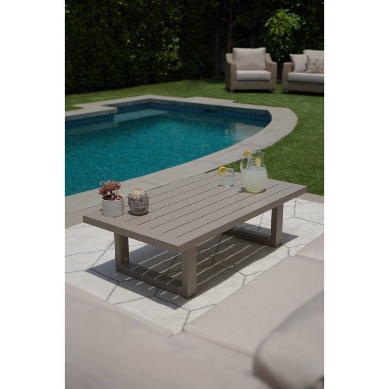 Abbyson Celeste Outdoor Beige Coffee Table
