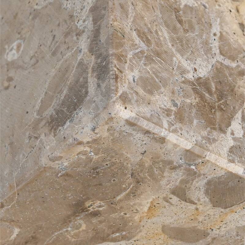 Small Geometric Marble Cube Decoration - 3" - Gray