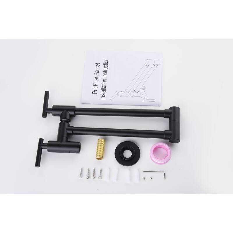 Wall Mount Pot Filler Faucets Folding Stretchable Kitchen Sink Faucet with Joint Swing Arms Kitchen Faucet with 2 Handles