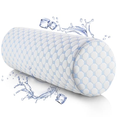 Nestl Memory Foam Cooling Neck Pillow for Pain Relief Sleeping - Cylinder Neck Roll Pillow with a Breathable Cooling Cover