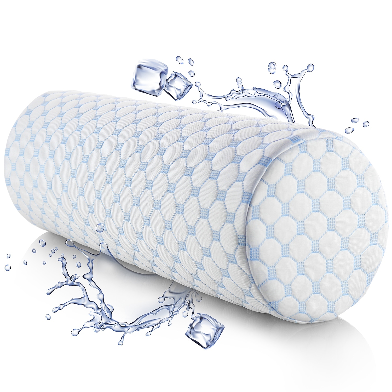 Empyrean Memory Foam Cooling Neck Pillow for Pain Relief Sleeping - Cylinder Neck Roll Pillow with a Breathable Cooling Cover