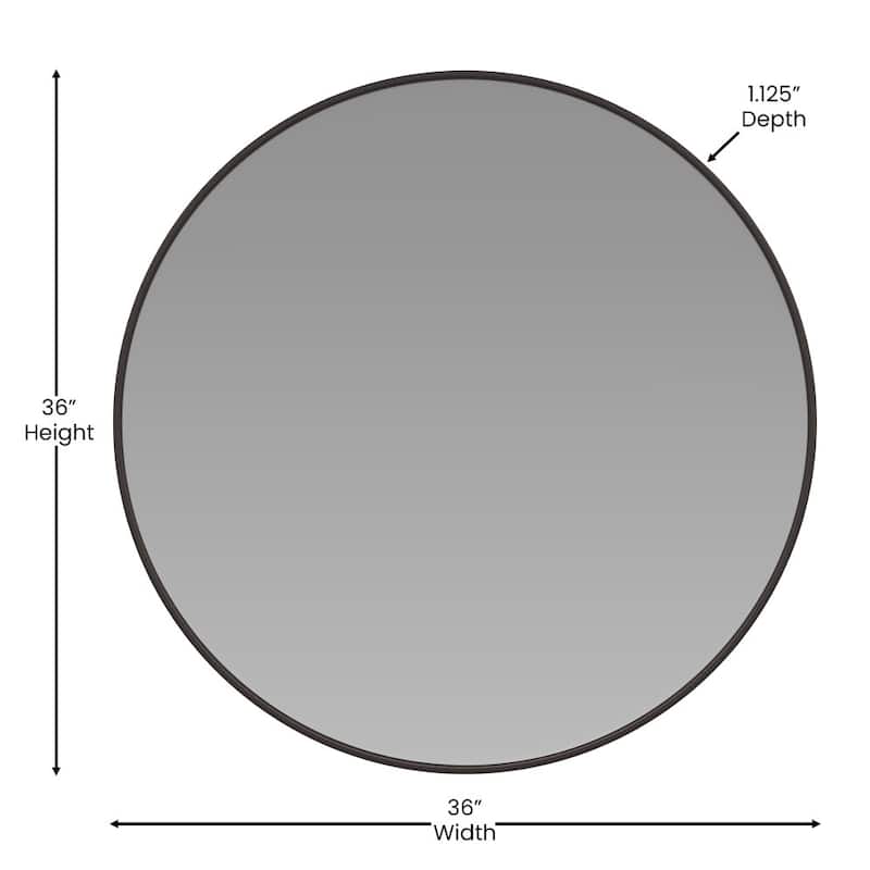 Accent Wall Mount Mirror with Aluminum Frame - Round Wall Mirror