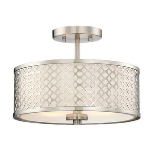 Meridian M60016 2 Light 13" Wide Semi-Flush Drum Ceiling Fixture