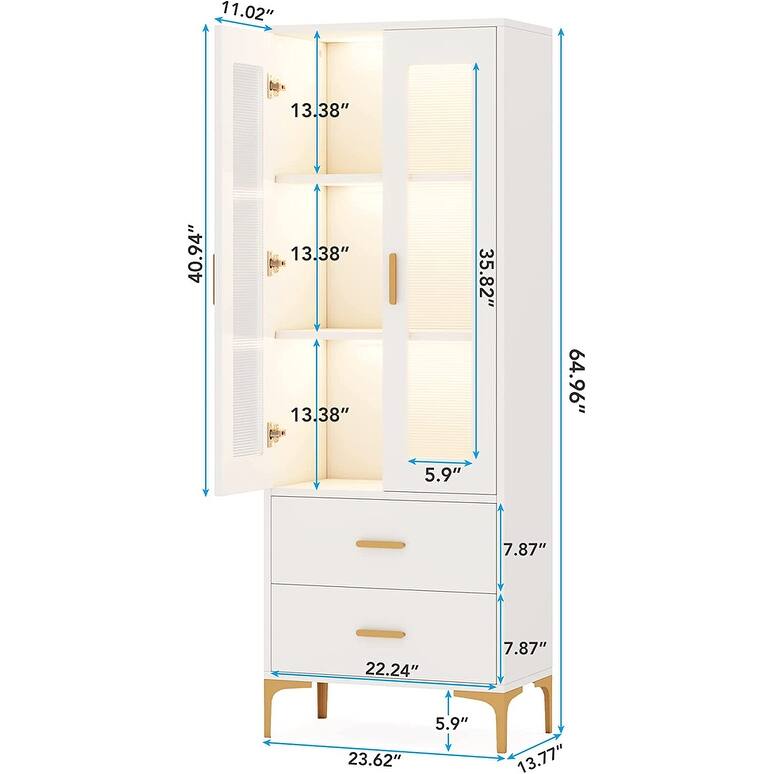 65 Inches Tall Bookcase Bookshelf for Living Room Home Office
