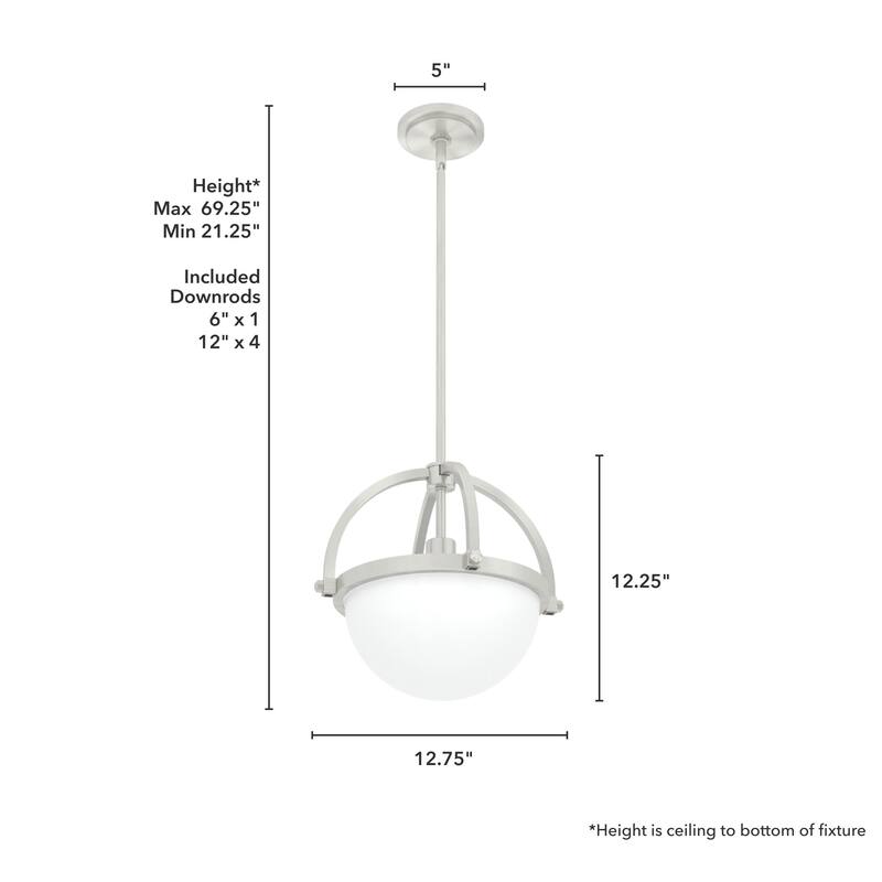 Hunter Wedgefield 1 Light Pendant - Kitchen Island, Dining Room, Bedroom - Contemporary, Transitional