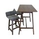 preview thumbnail 9 of 18, Zenvida Mid Century 3 Piece Counter Height Pub Dining Set Wood Table, 2 Bar Stools