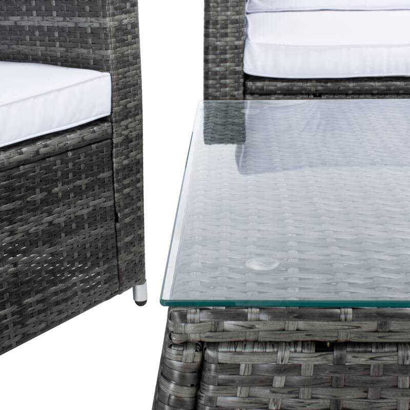 SAFAVIEH Outdoor Living Lorma 4-Piece Patio Set - 55"W x 32"D x 33"H