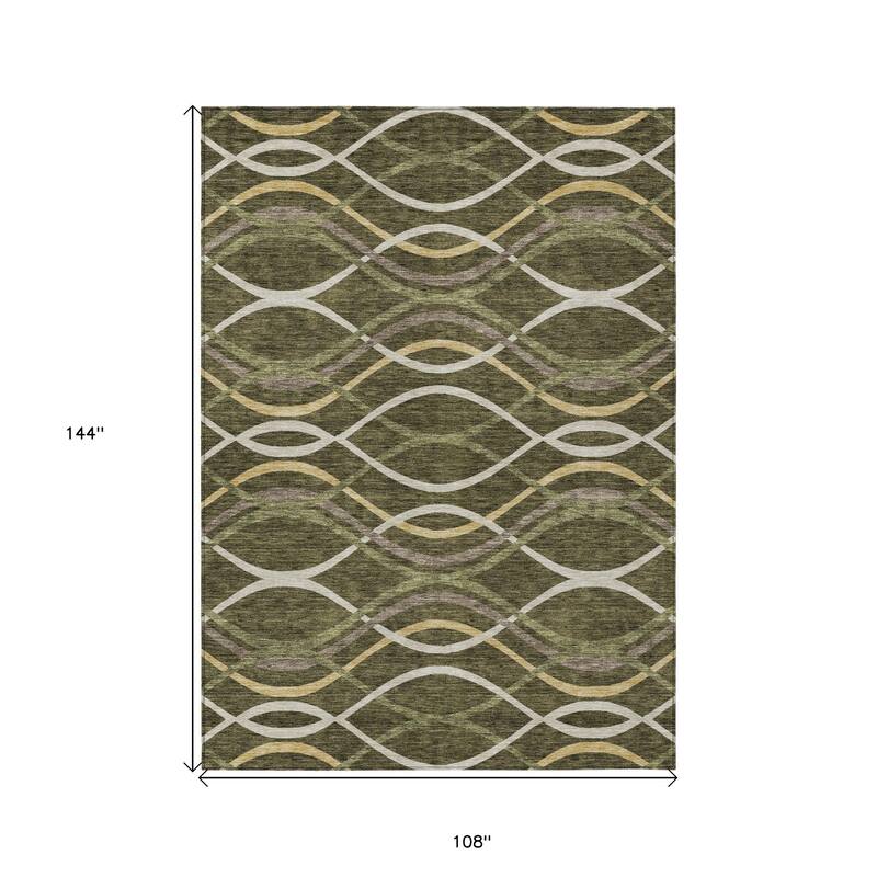 HomeRoots Abstract Transitional Rectangle Outdoor Rug