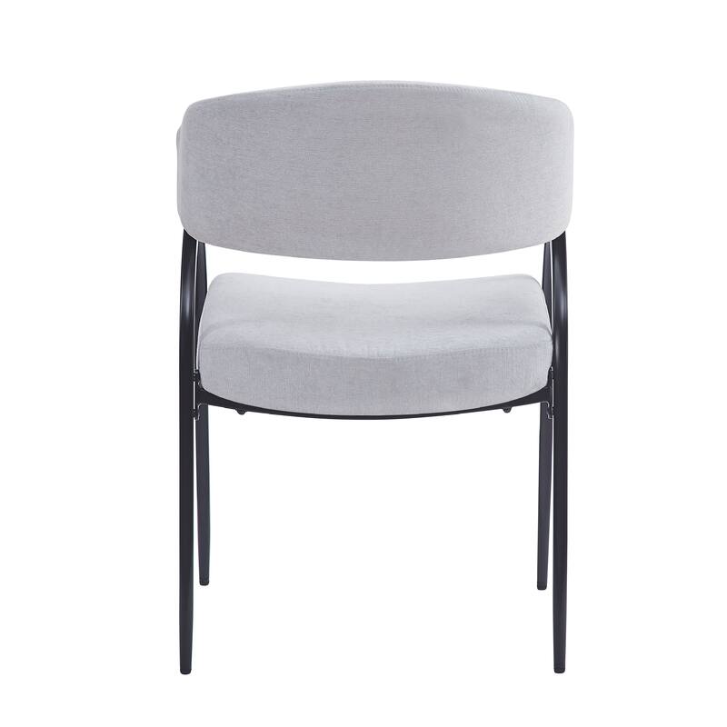 Modern Set of 2 Dining Chairs with Padded Backrest Seat, Metal Legs for Dining Room Living Room and Café