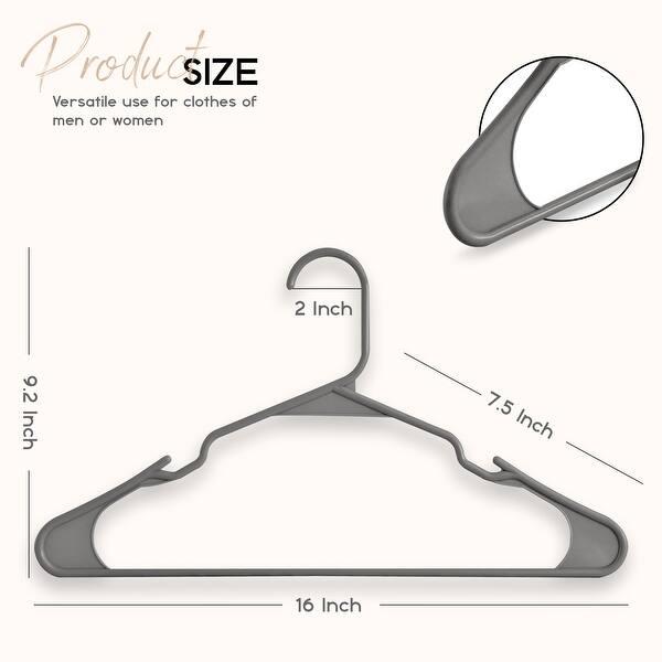 Plastic Hangers 50 Pack Non Slip Space Saving Closet Hanger - Bed Bath ...