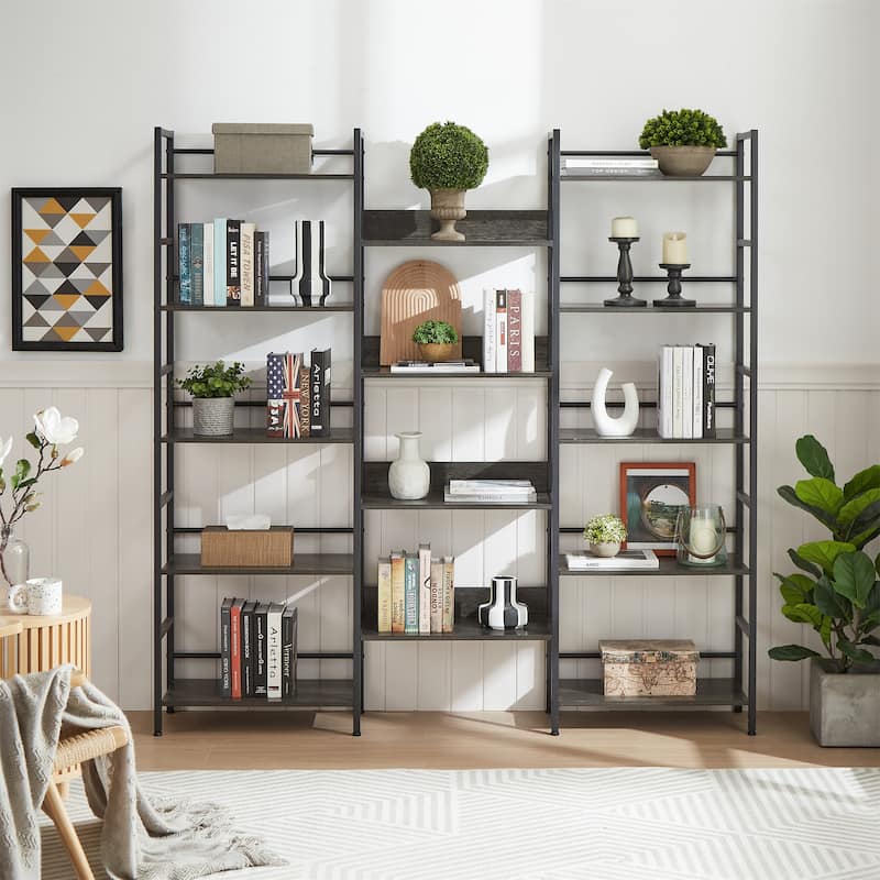 Industrial Retro Wooden 5-shelf Bookshelves