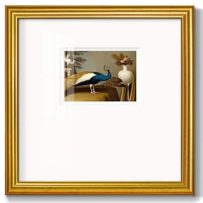 Golden Peacock vPremium Framed Print