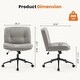preview thumbnail 2 of 22, Armless Criss Cross Legged Chair with Wheels, Height Adjustable Makeup Vanity Chair, 360 Swivel Wide Task Chair - N/A