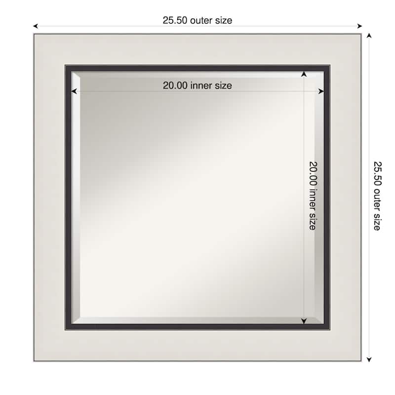 Ellie Beveled Framed Wall Mirror - 26 x 26 in - Ellie Silver Black