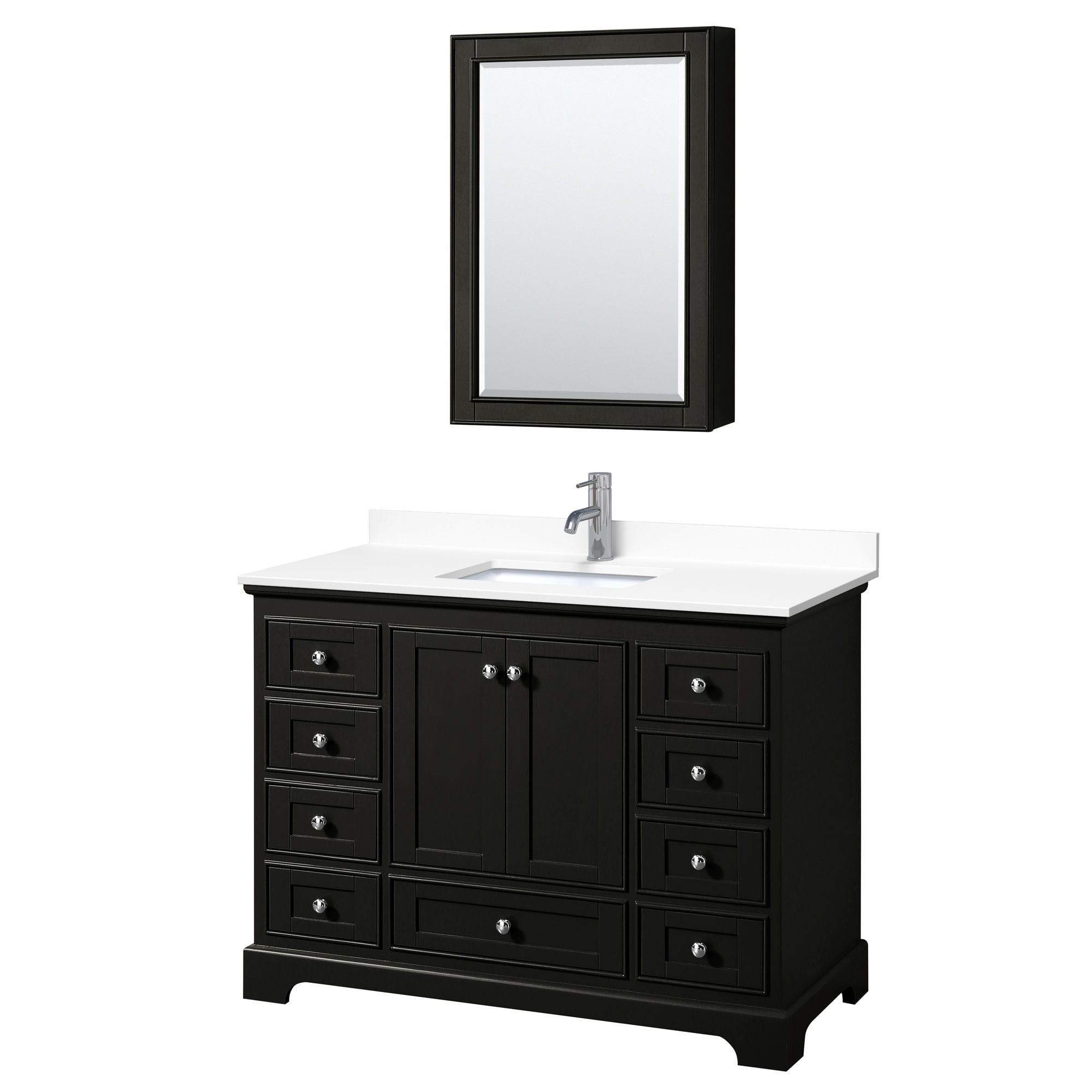 Wyndham Collection Deborah 48" Free Standing Single Basin Vanity Set