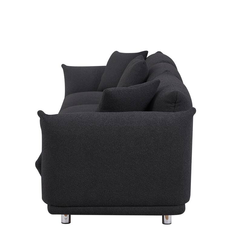 Modern 111" Oversized 3-seater Sofa with Metal Legs and Solid Wood Frame for Living Room