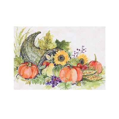 Laural Home Cornucopia Harvest Placemat Set of 4 - 13" x 19"