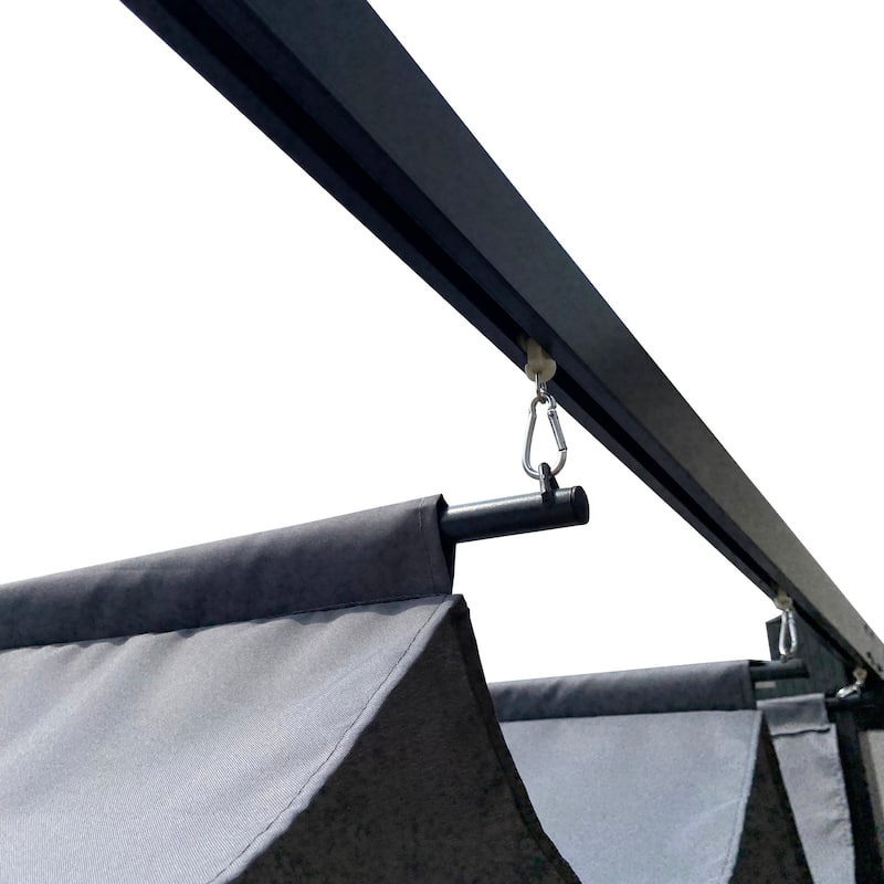 13' x10' Outdoor Steel Patio Pergola with Grey Shade Canopy
