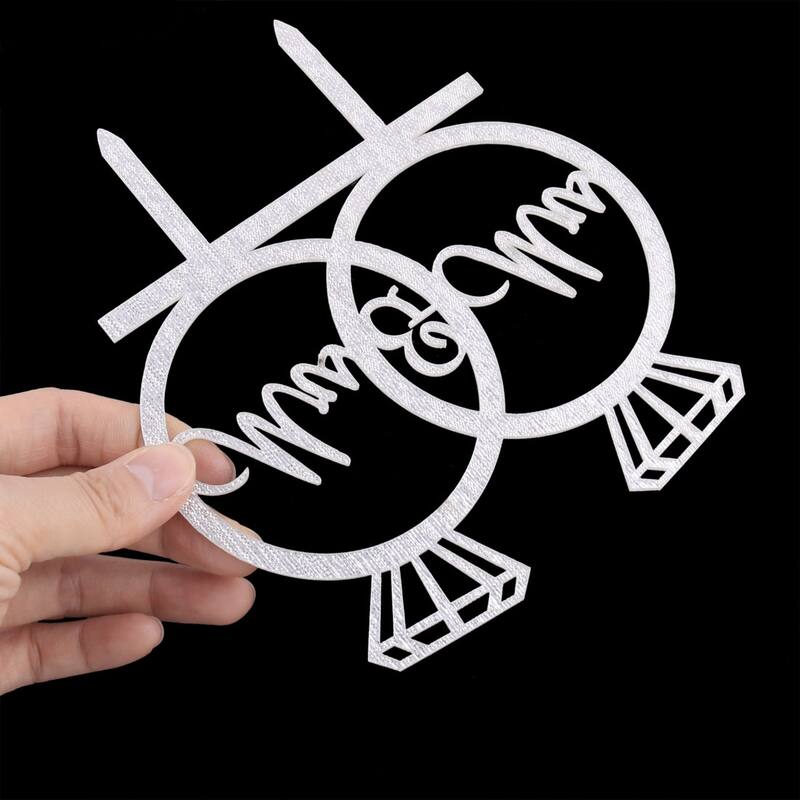 Wedding Acrylic DIY Handicraft Ring Shape Decor Cupcake Cake Topper