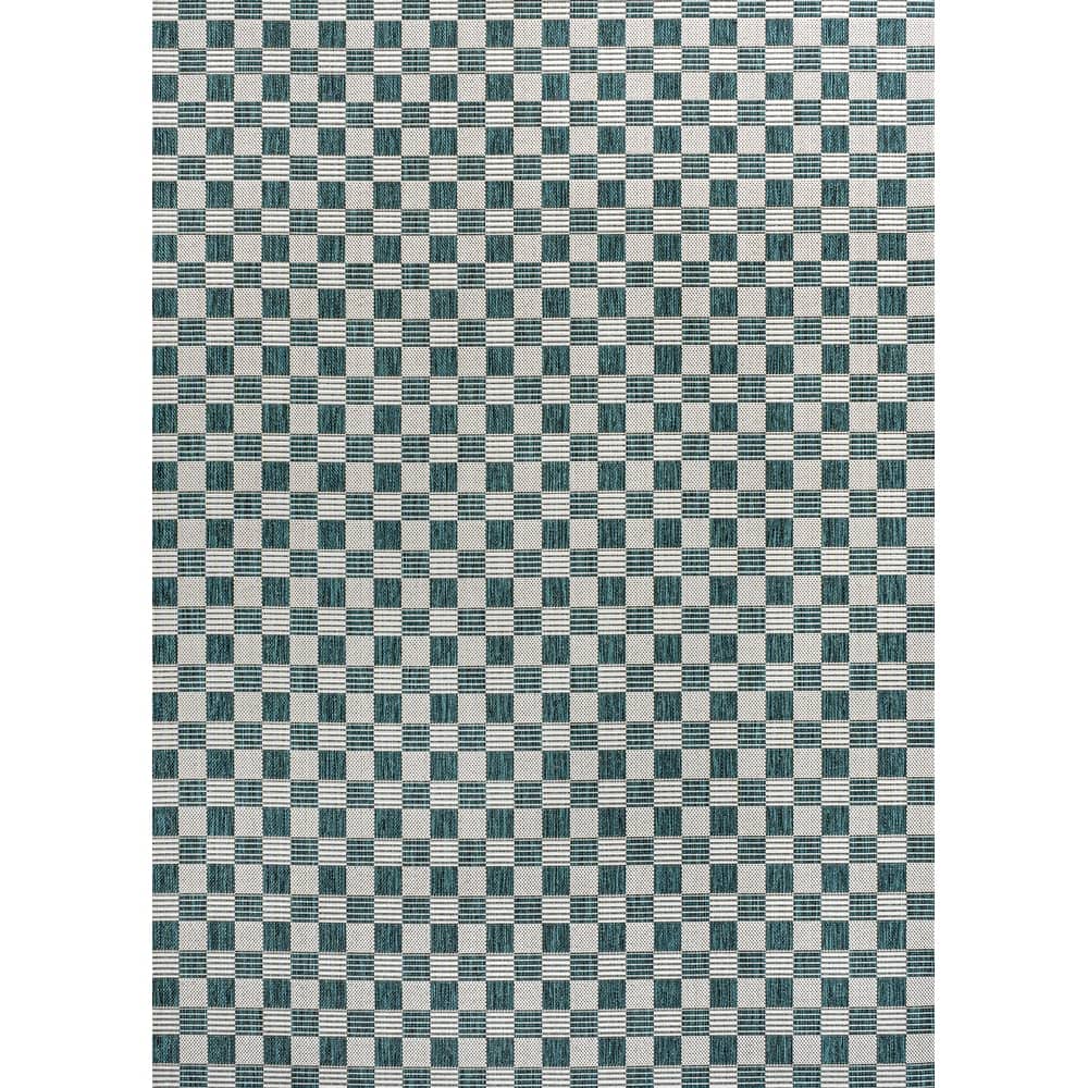 JONATHAN Y Maribel Traditional Cottage Checkerboard Green/Cream Indoor/Outdoor Area Rug