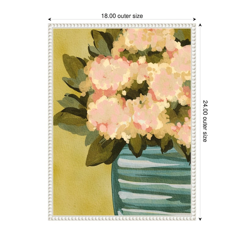 Kate and Laurel Sylvie Blush Blossoms Framed Canvas by Nikita Jariwala