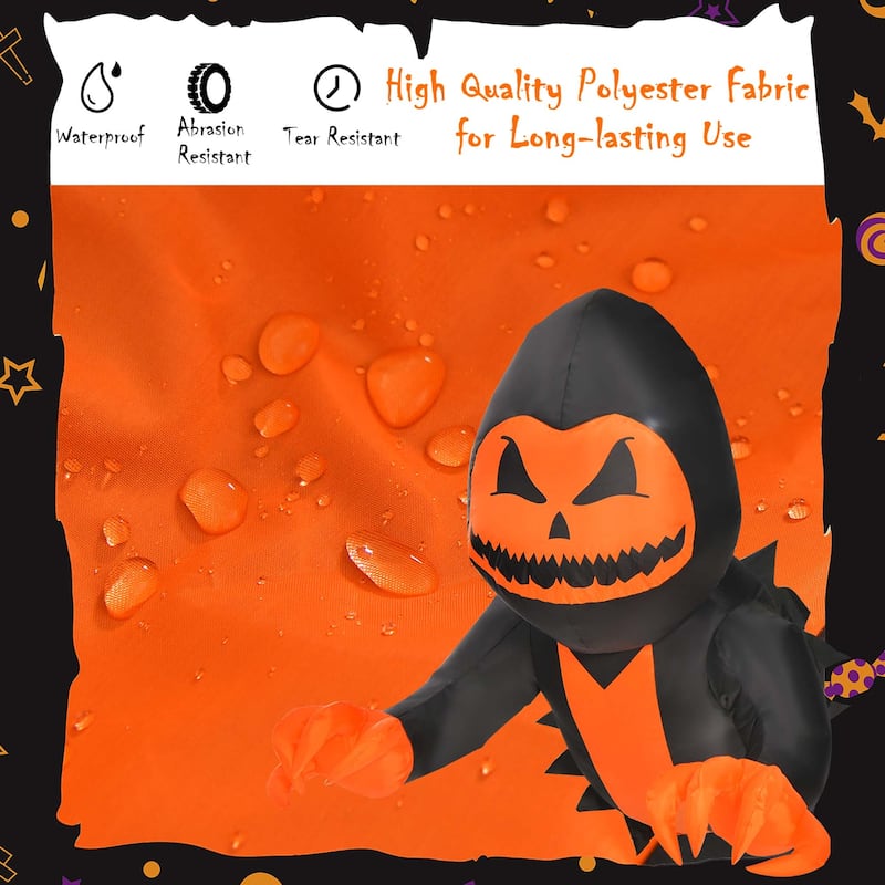 Costway 3.3 FT Halloween Inflatable Pumpkin Head Ghost Broke Out from - See Details