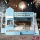 preview thumbnail 2 of 64, Elegant Full Over Full Bunk Bed With 2 Drawers,3 Shelves and Slide,Sturdy Frame,s