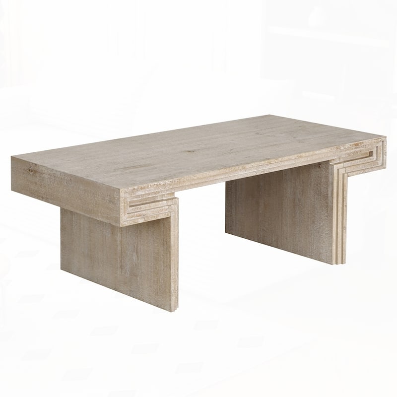 Double-Tier Structure with Rustic Finish Coffee Table