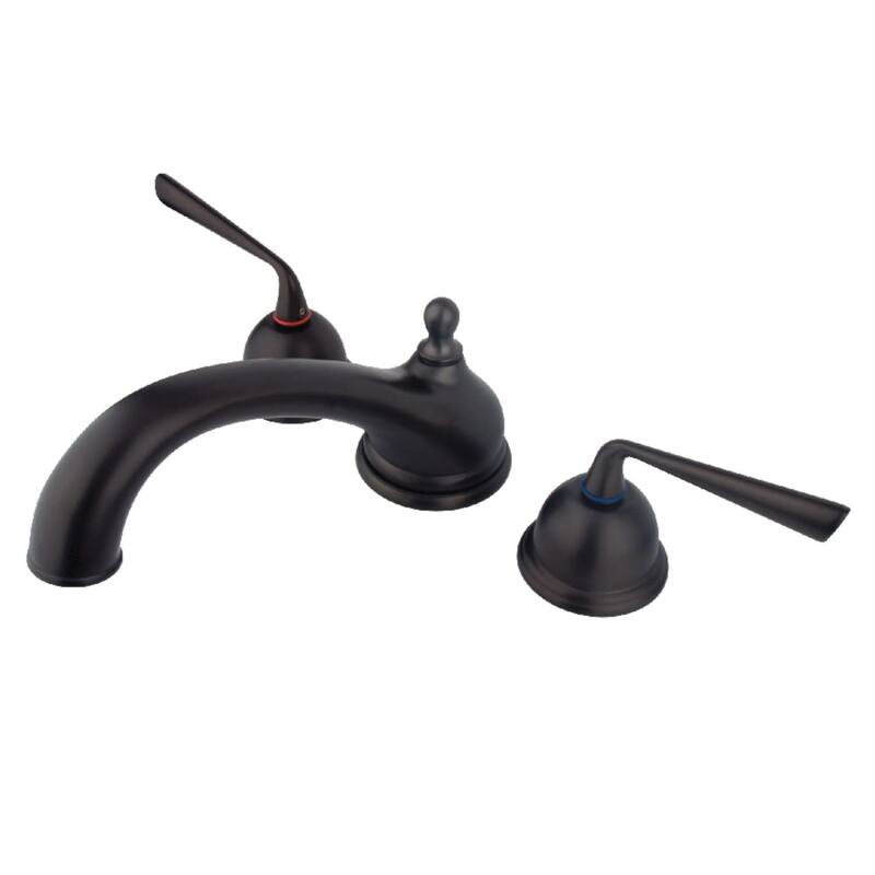 Kingston Brass Vintage Widespread Deck Mounted Roman Tub Filler with - Oil Rubbed Bronze