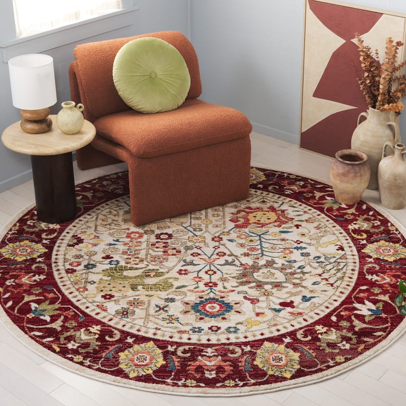 SAFAVIEH Kashan Laureen Oriental Rug with Fringe