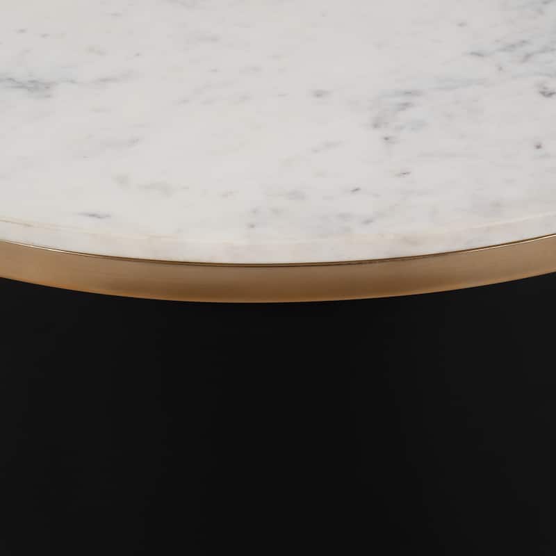 Sagebrook Home Chic Iron Marble Cylinder Coffee Table - Perfect For Home Decor