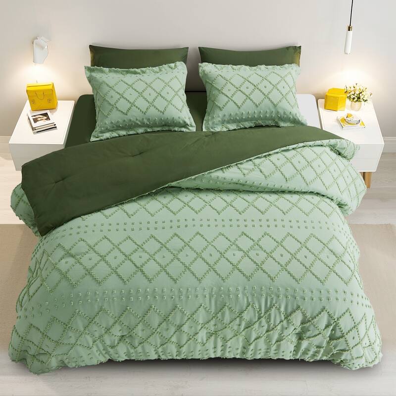 Set of 5/7 Pieces Brushed Comforter Set, Bed-in-a-Bag