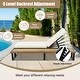 preview thumbnail 11 of 18, Outdoor Chaise Lounge Chair with 5-Position Adjustable Backrest and Wood Side Table