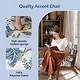 preview thumbnail 5 of 7, EROMMY Floral Accent Chair, Mid Century Modern Upholstered Armchair with Wood Frame and Cushion for Living Room