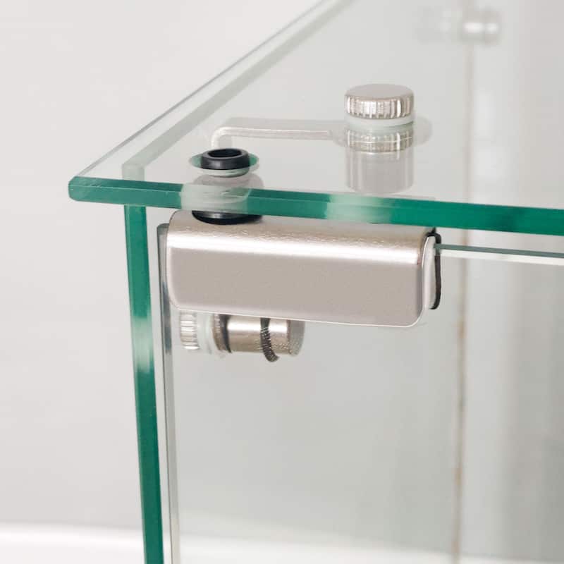 Glass Display Cabinet,Wine Cabinet,File Cabinet with Bluetooth LED Light Strips,Tempered Glass Top, Lock on Door Wheels