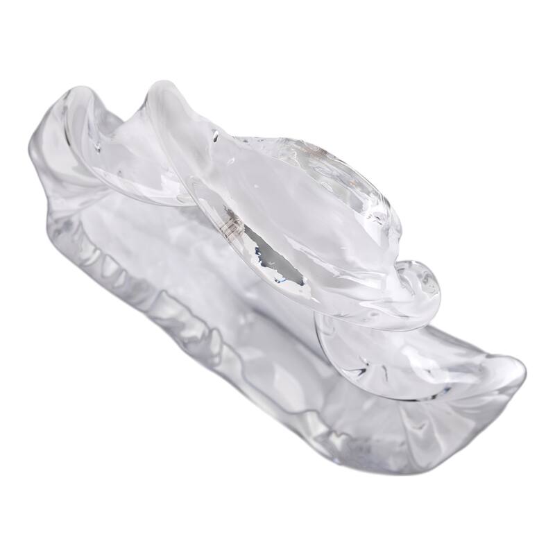 Modern Decorative Glass Sculpture for Home Decor - 14", White - 13.25"