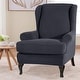 preview thumbnail 4 of 5, Enova Home Stretch Jacquard Spandex Fabric T-Cushion Wingback Slipcover