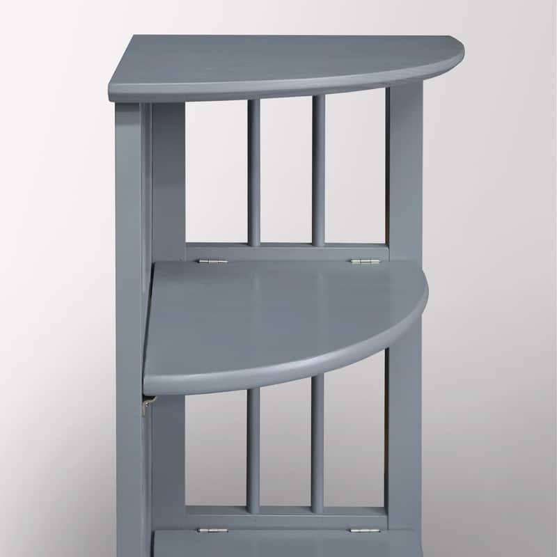 Mission 4-shelf Corner Folding 100% Solid Wood Bookcase