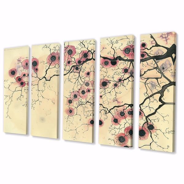 Designart - Dainty Organic Cells Minimal Vintage - Liquid ink Abstract Canvas Set Of 5 - Oversized Modern Wall Art Set - Bed Bath & Beyond - 42474933 Designart - Dainty Organic Cells Minimal Vintage - Liquid ink Abstract Canvas Set Of 5 - Oversized Modern Wall Art Set - Bed Bath & Beyond - 42474933