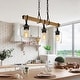 preview thumbnail 13 of 12, Farmhouse Rustic 3-light Linear Chandelier Clear Glass Island Lights for Dining Room