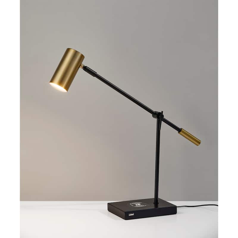 Adesso Collette LED Desk Lamp with Adesso Charge Wireless Charging Pad